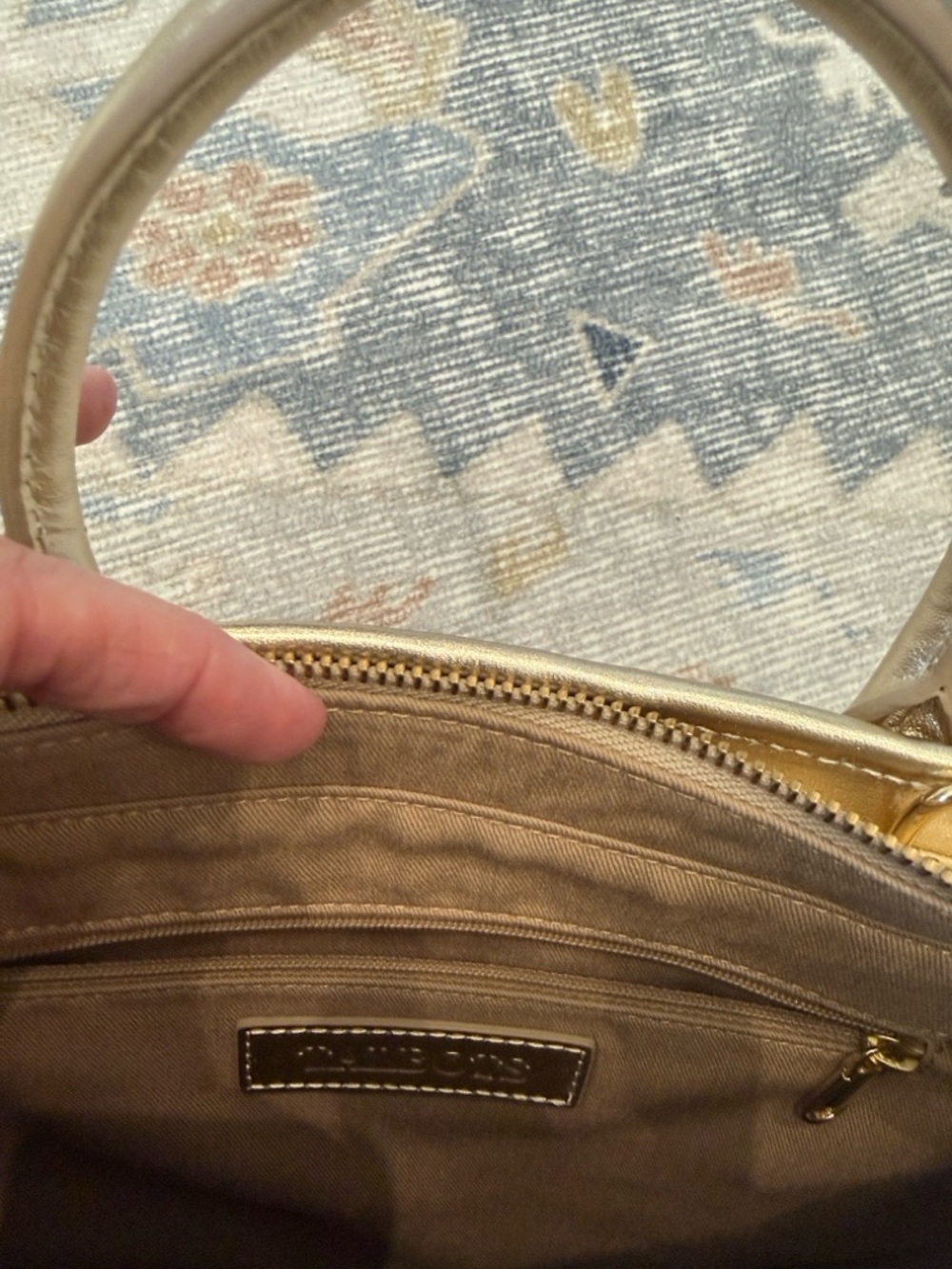 ⭐️ Talbots ⭐️ LIKE NEW ⭐️ METALLIC LEATHER RATTAN SATCHEL with STRAP ⭐️ - Picture 8 of 14